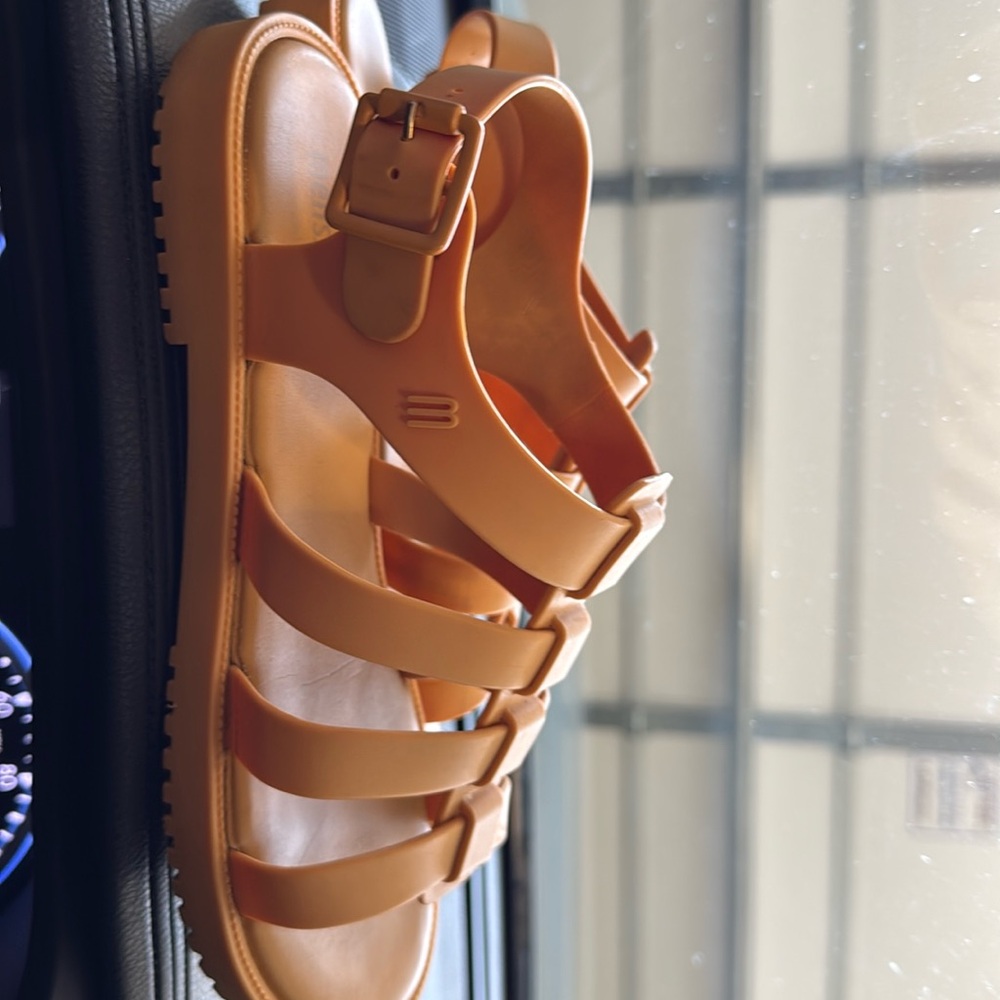 Melissa Flox Gladiator Jelly Sandals Marigold Color Women’s Size 8